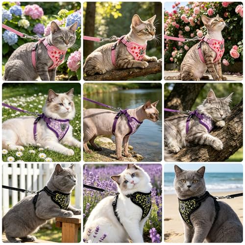 Escape Proof Cat Harness and Leash Set (Strawberry / Medium)