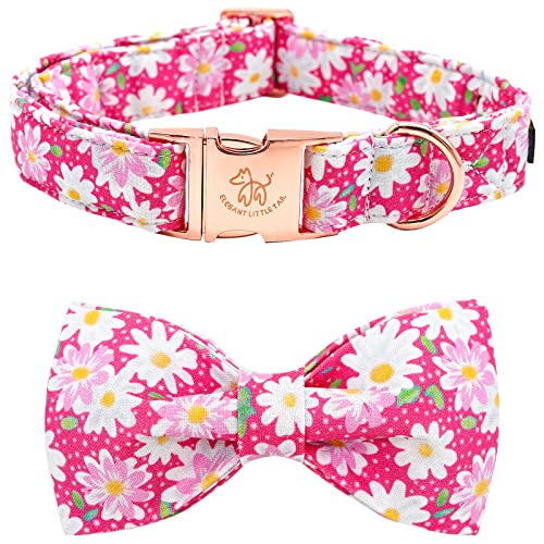 Dog Collar Floral Pattern Pet Collars with Bow Girl (Sunflower / X-Small (Pack of 1))