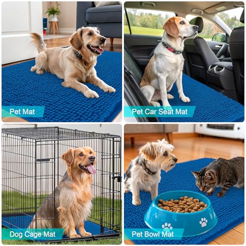 Dog Door Mat for Muddy Paws 40x32 (Deep Navy Blue / 40" X 32")