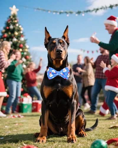 10 Pack Dog Bowties Christmas for Large Dogs Sliding on Collar (M/L)