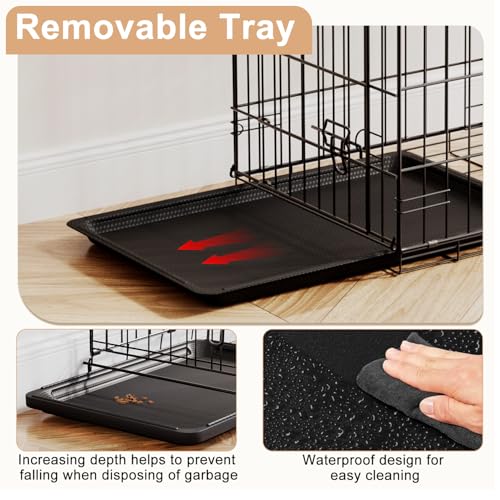 24" Foldable Metal Dog Crate (Black)