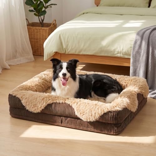 Orthopedic Dog Bed for Large Sized Dog (Brown / 38"L x 28"W x 7"T)