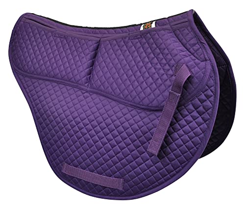 All Purpose Contoured Correction Saddle Pad with Adjustable Memory Foam Inserts for Custom Support (Purple)