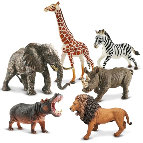 6PCS Safari Animal Figure Toys for Kids 3 (6-PC Safari Animal Figures Set)