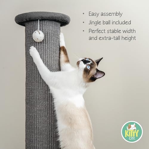 Tall Sisal Cat Scratching Post (A) Scratching Post (Gray))