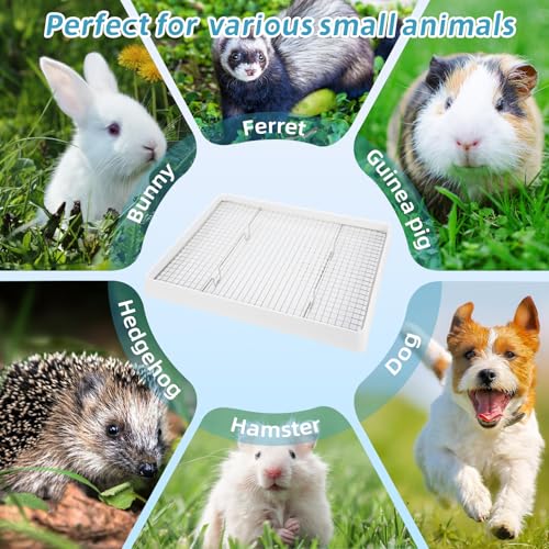 Extra Large Rabbit Litter Box Training Tray with Large Steel Grids (22x18x3"(58x46x9cm) / 0.6" Stee Grids + 0.4" PP Grids)