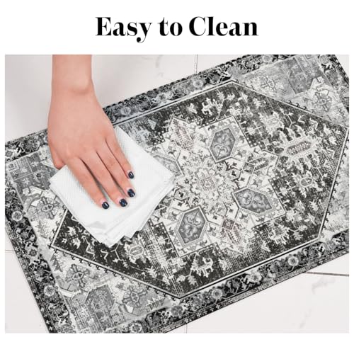 Dog Food Mats for Floors (Black / L(17"×30"))