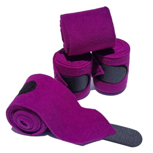 Horse Polo Leg Wraps Soft Fleece Wraps Equestrian Leg Bandage 4 (Purple / Full(10ft))