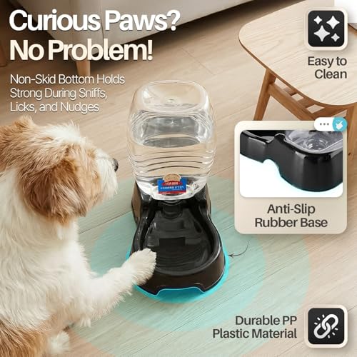 Gravity Pet Water Dispenser for Cats & Small Dogs (Black / 0.9 L)