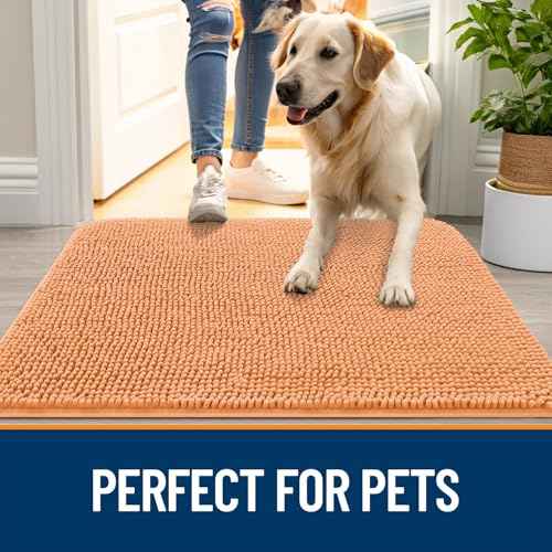 Dog Door Mat for Muddy Paws 70x32 (Orange / 70" X 32")