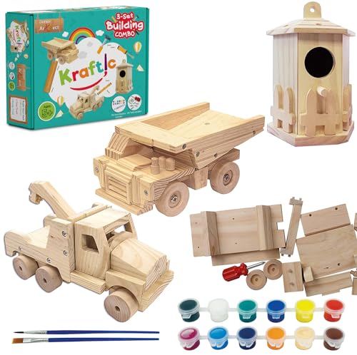 Woodworking Building Kit for Kids and Adults (Carpentry Set of 3)