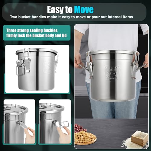 304 Stainless Steel Airtight Canister for Kitchen (12L)