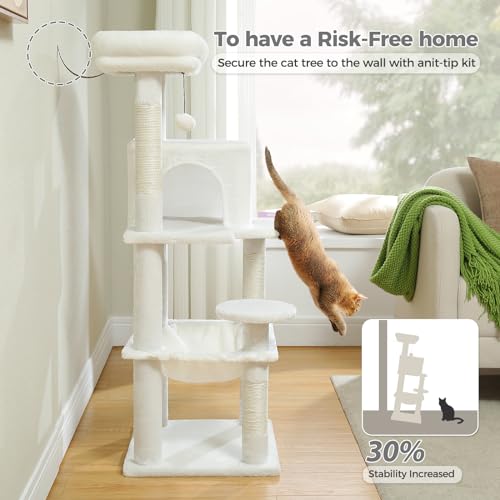 32" Small Cat Tree for Kittens & Small Cats (White / 46 Inches)