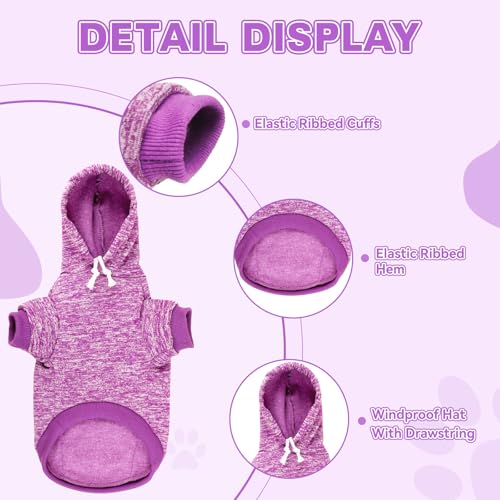 Dog Sweaters for Large Dogs Hoodie Fleece Dog Sweater Soft Clothes Sweatshirt with Pocket Hoodie for Large Dogs (X-Large / Purple)