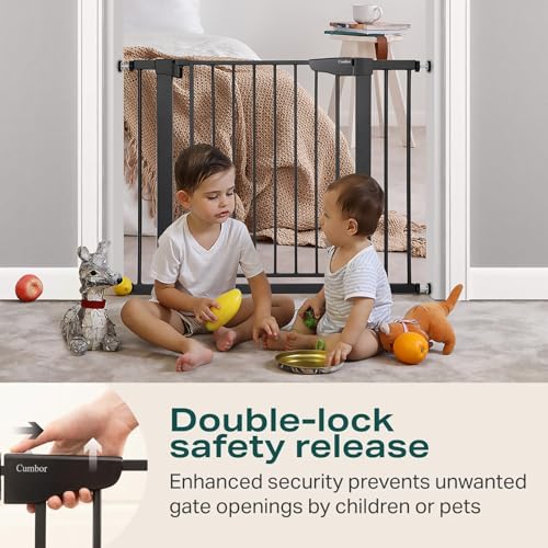 36 in Extra Tall Baby Gate for Doorways (Black / 30-40.6"W x 36"H)