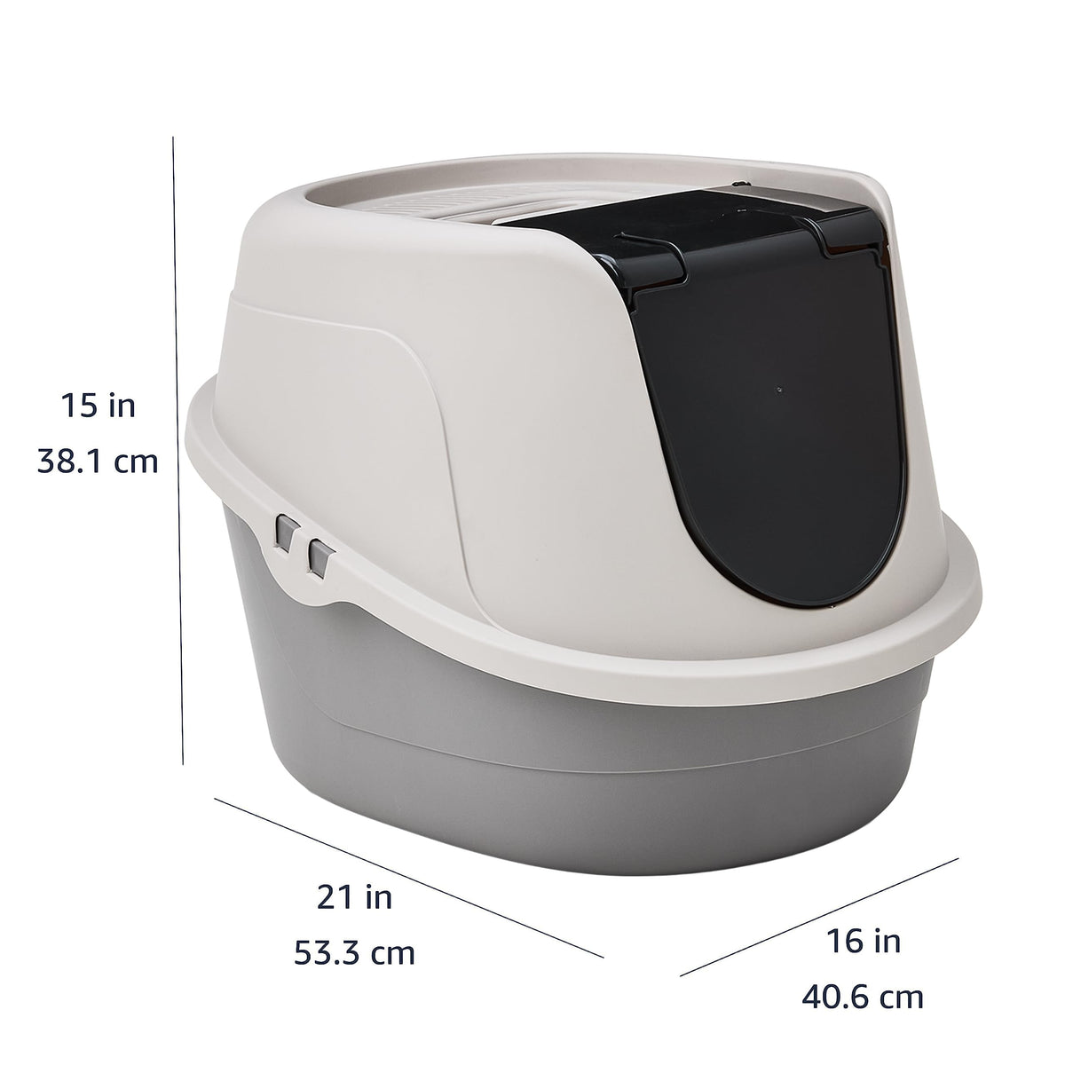 No Mess Hooded Enclosed Cat Litter Box with Odor Control and Swinging Door (Standard (Pack of 1))