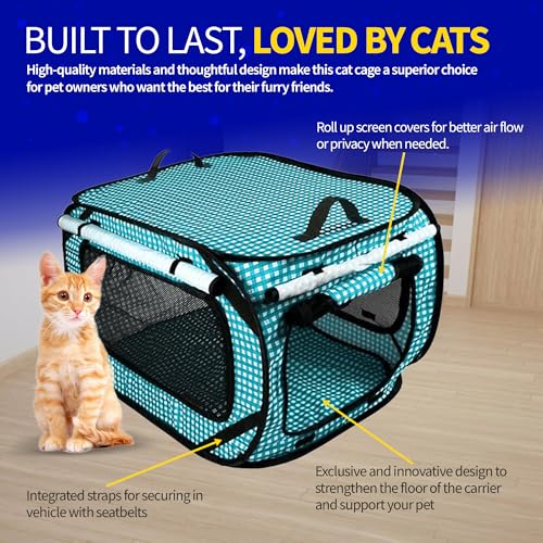 Extra Large Cat Carrier for Travel (Teal)