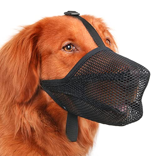 Dog Muzzle Patented Soft Mesh Muzzle for Scavenging (XXS-(Snout:6"-7¼"))