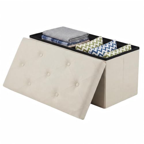 30 Inch Folding Storage Ottoman Bench