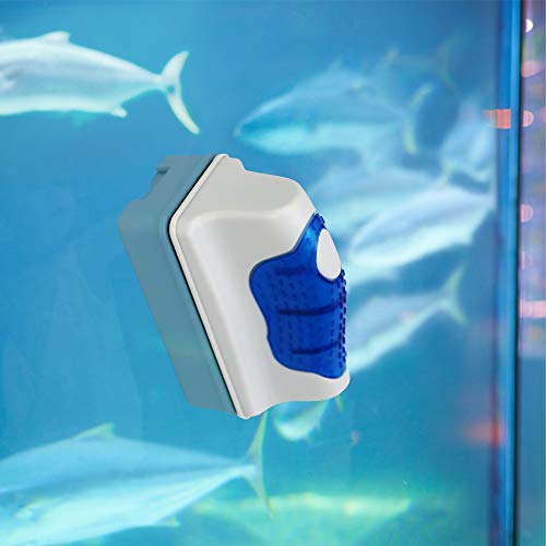 Magnetic Aquarium Fish Tank Glass Algae Glass Cleaner Scrubber Floating Clean Brush (M / Blue)