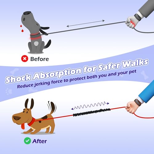 Bungee Dog Leash Extender (Black/Purple)