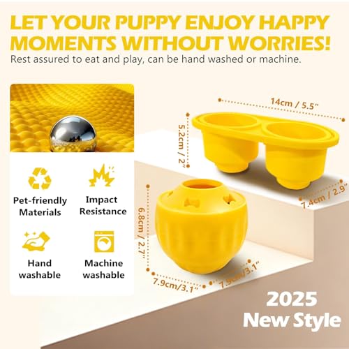 Frozen Treat Dispensing Dog Toy to Keep Them Busy (Yellow)