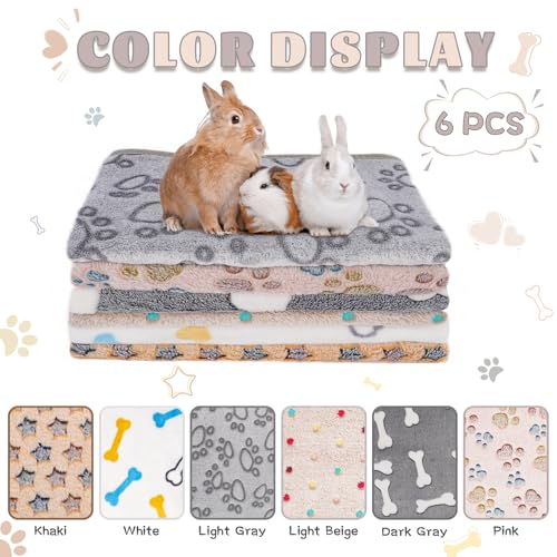 6 Pack Guinea Pigs Fleece Blankets (30x20 Inch /6 Packs / Dark Color)