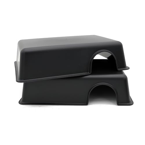 Reptile Hide Box Snake Hide Feel Secure and Safe (Black / Large 2 Pcs)