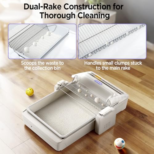 Open Top Automatic Self Cleaning Cat Litter Box (white)