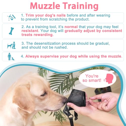 Dog Muzzle for Large Medium Small Dogs German Shepherd Labrador (Black / XL(Snout:11"-12.25"))