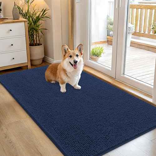 Dog Door Mat for Muddy Paws 54x32 (Dark Blue / 54" X 32")