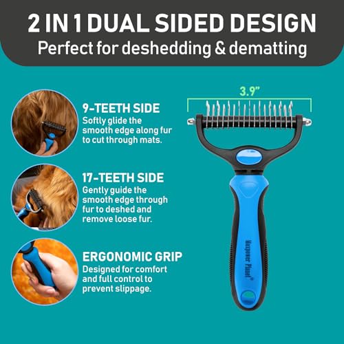 Pet Grooming Brush and 2X Grooming Gloves Combo (A1 - Rake & Glove (Best Value) / Large)