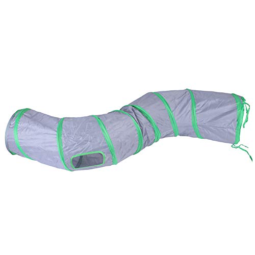 Cat Tunnel Toys for Indoor Cats Kittens Rabbits (47" (Shape S) / Grey)
