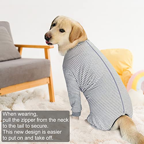 Dog Onesie Surgery Recovery Suit for Large Medium Bodysuit Dogs Pajamas PJS Full Body for Shedding (5XL / Grey)
