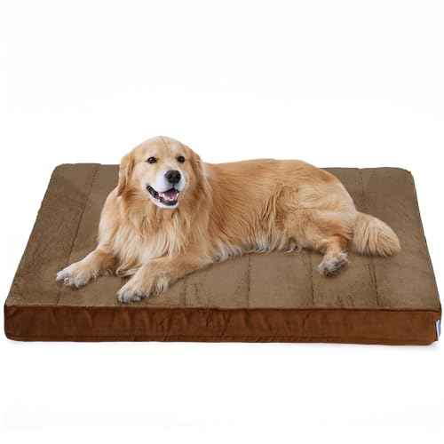 Dog Bed for Large Dog (Khaki / 41"L x 27"W x 3"H)