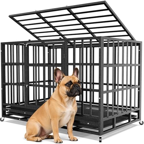 38 Inch Heavy Duty Dog Crate (Black / Small)
