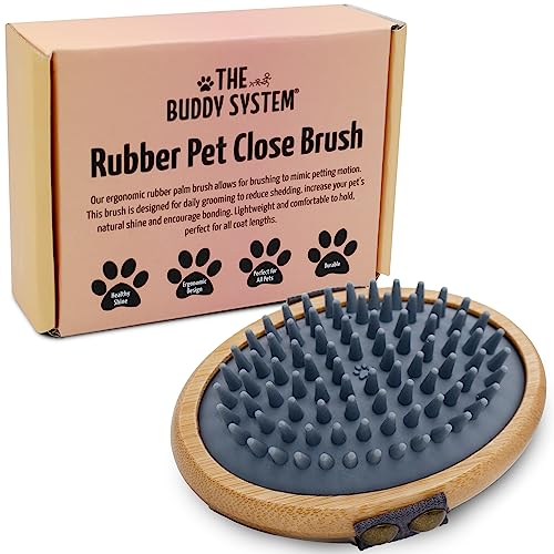 Pet Close Brush (1-pack / Rubber Bristle - Gray)