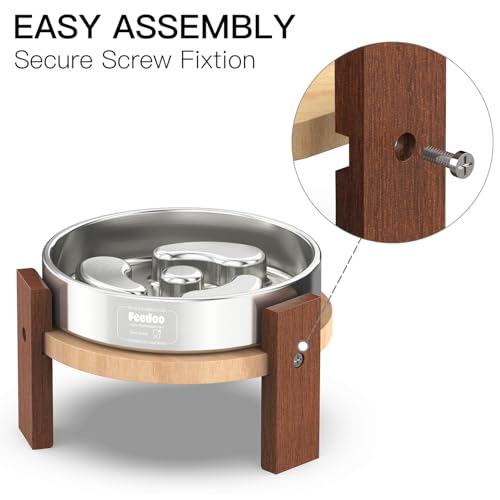 Elevated Dog Bowl Stand (4" Height 1-Cup Slow Feeder)