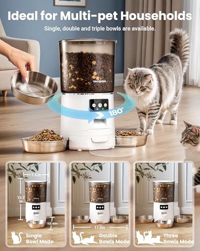 Automatic Cat Feeder for 3 Cats (White)