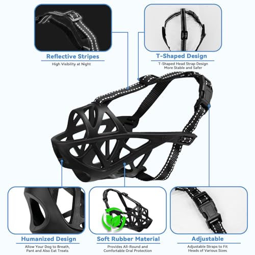 Dog Muzzle for Large Medium Dogs (Black / S)