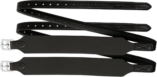 Exion Wide Stability Stirrup Leathers (Black / 150 cm / 60 Inch)