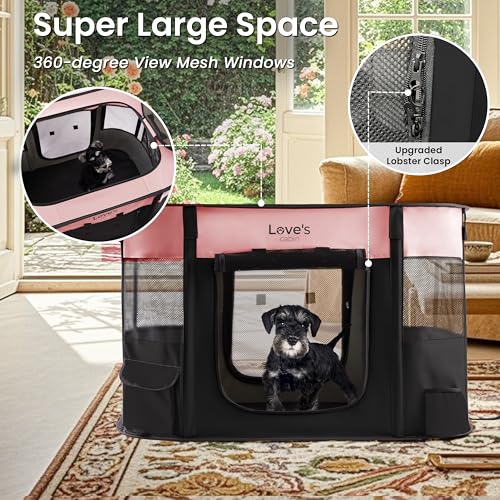 Pet Puppy Dog Playpen (Pink / Medium)