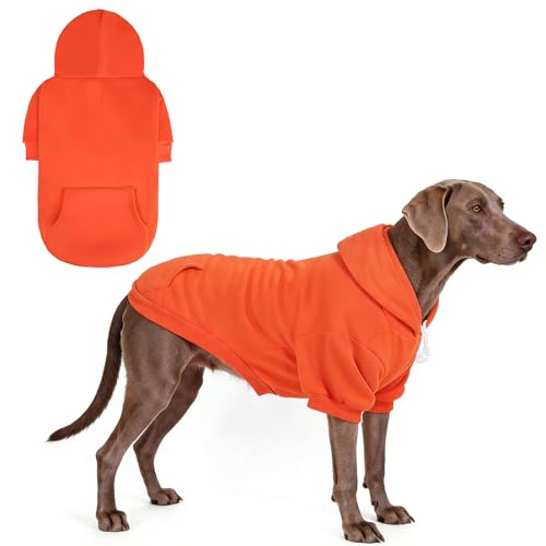 Fall Dog Clothes Thanksgiving Pet Hoodie Sweater for Large Dogs (Orange / XX-Large)