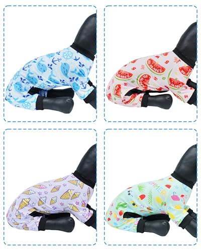 4 Pack Watermelon Dog Pajamas for Small Dogs (Medium)