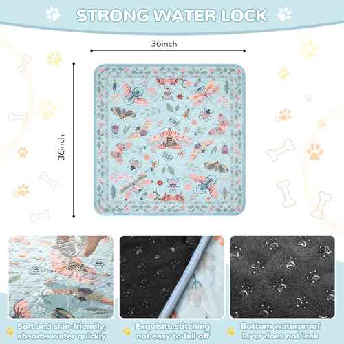 Washable Reusable Pee Pads for Dogs (Blue-03 / 3FT x 3FT (Pack of 2))