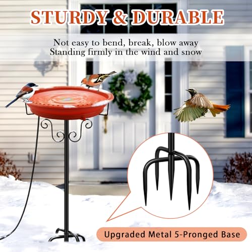 Heated Bird Bath for Outdoors Winter (Brown)