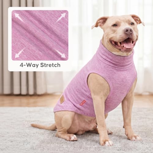 2Pack Dog Sweater for Large Dogs Soft Pet Coats Fleece Sweatshirt (XX-Large (32-55lbs) / 1# Stripe+Purple)