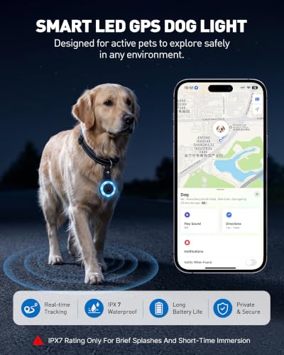 Pet Tracker for Dogs Cats (Black)