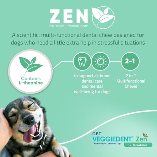 C.E.T. Veggiedent Fr3sh & Zen Plaque and Tartar Control Chews for Dogs (Small Dog 11-22lbs)