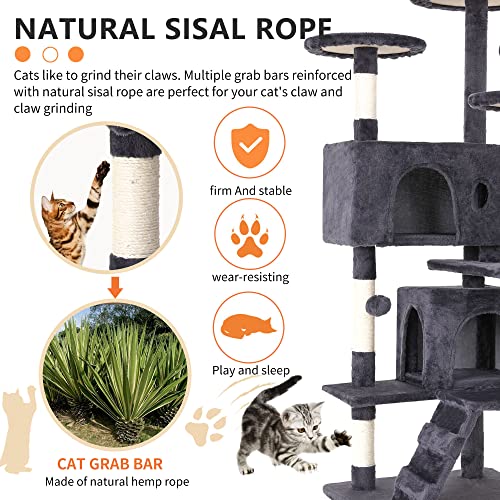 54" Cat Tree Tower (54in / Ashy)